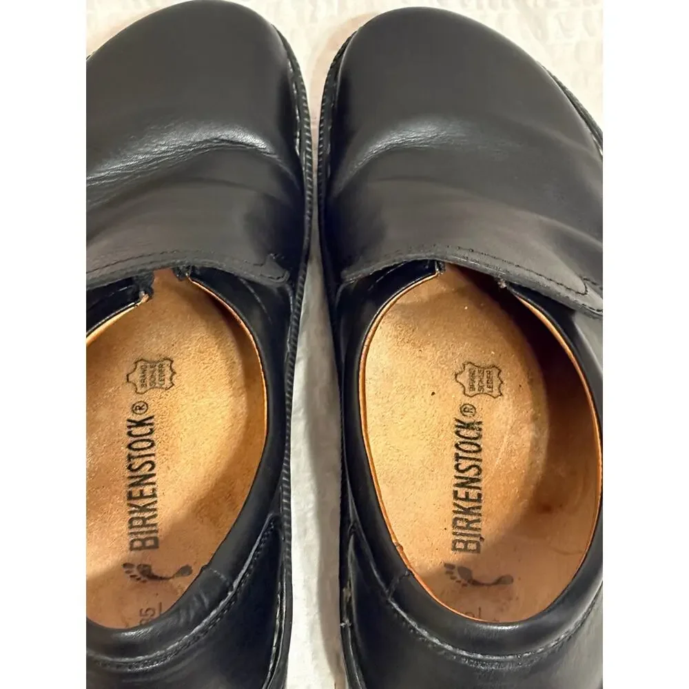 Birkenstock Mens Black Leather Loafers by Footprints CorkBed EU44 US 11-11.5 EUC